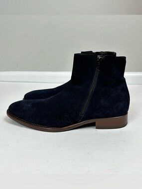 Johnston & Murphy Cormac Zip Boot Navy Suede Size 9.5